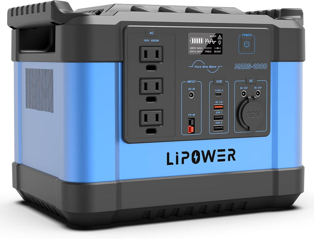1000W Portable Power Station with 3 AC Outlets E308