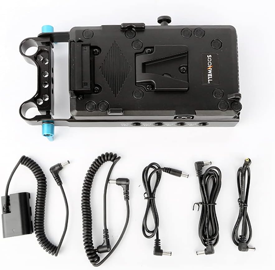 V Lock Mounting Plate Power Supply Splitter with 15mm Rod Clamp K9628