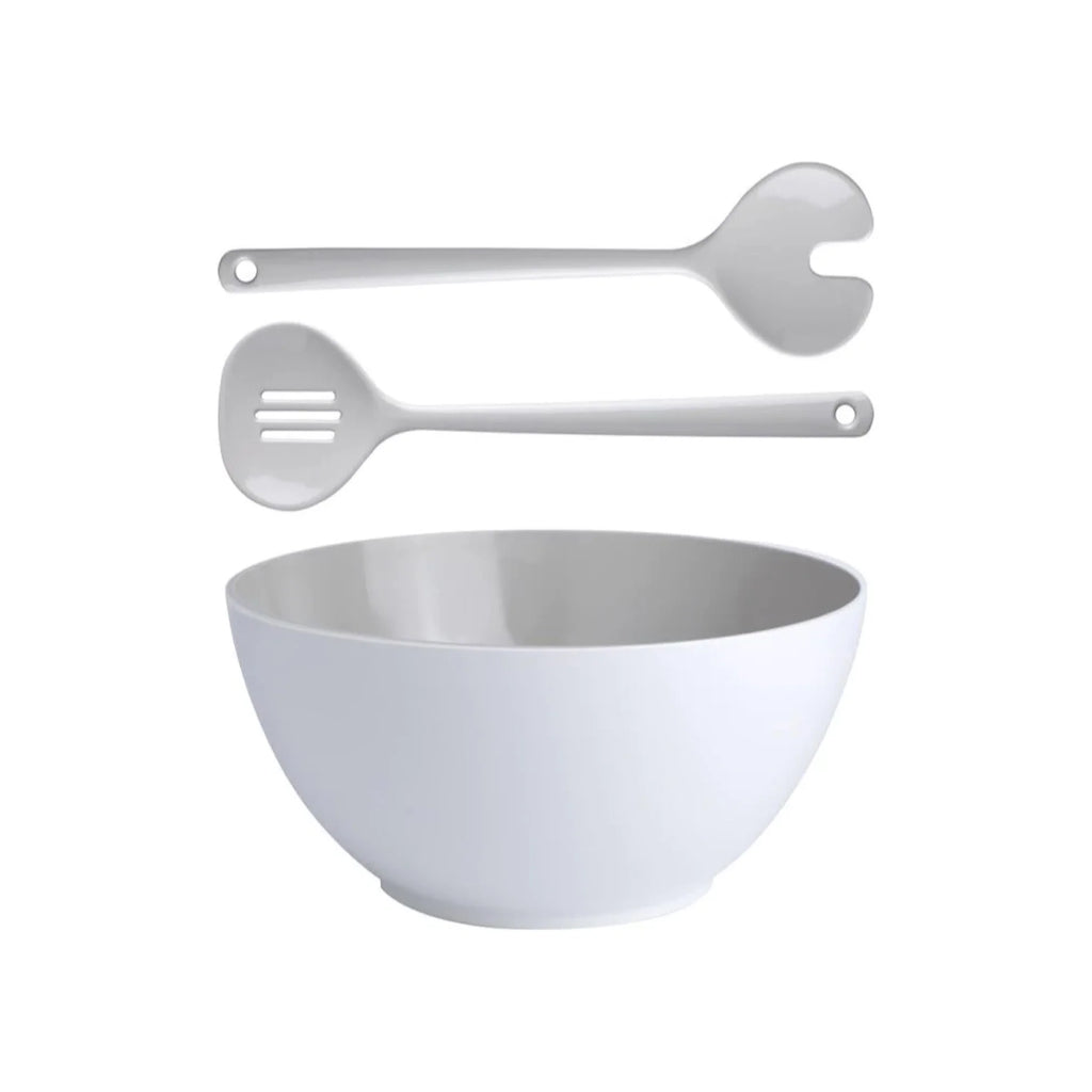 Beige Salad Bowl & Cutlery I71199