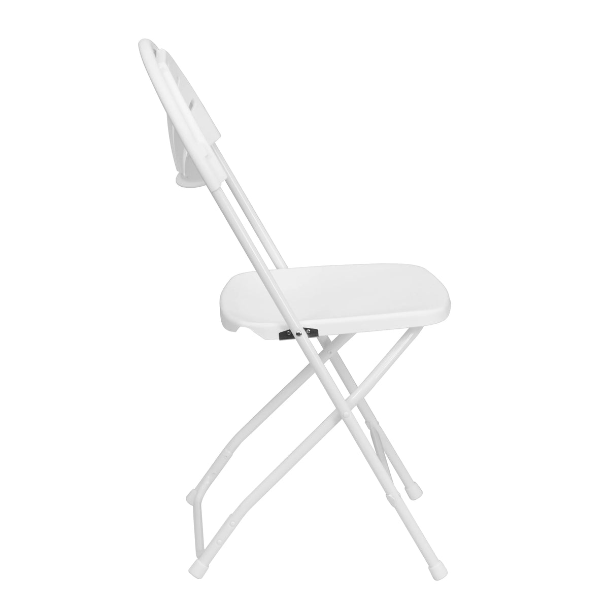 White Plastic Fan Back Folding Chair C14689