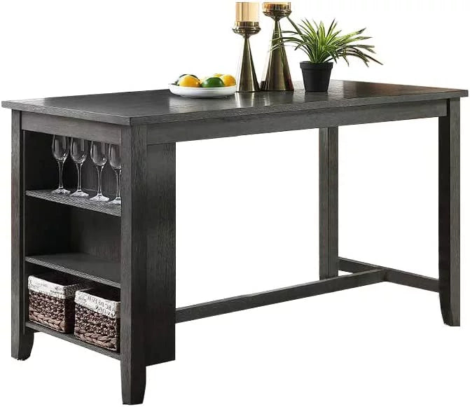 5pc Counter Height Dining Table with Storage Shelves U18902