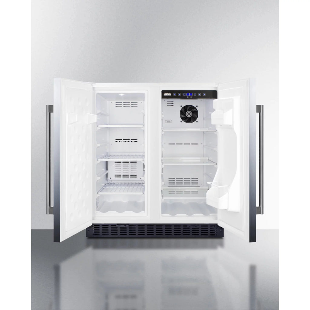 30" Undercounter Frost-Free Side-by-Side Refrigerator-Freezer in Stainless Steel with Locks S186049