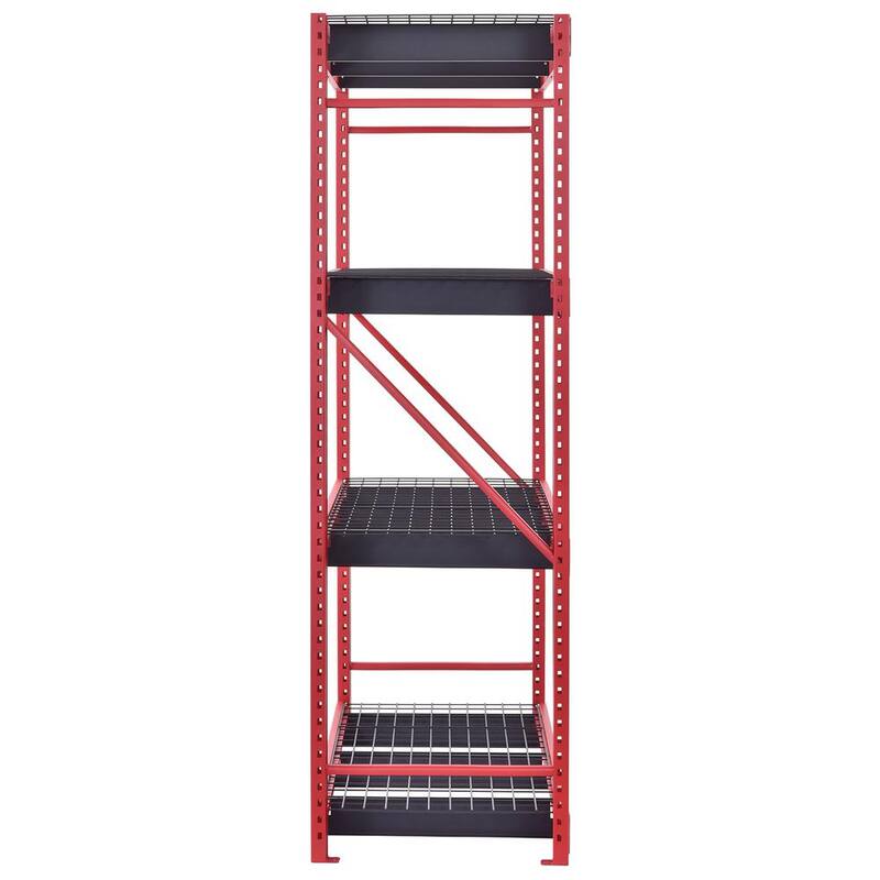 4-Tier Steel Freestanding Shelving Unit in Red C139