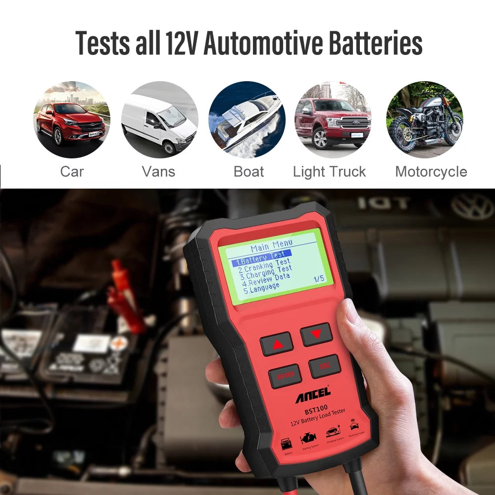 Wireless Bluetooth OBD2 Scanner + Car Battery Tester Code Reader T6729