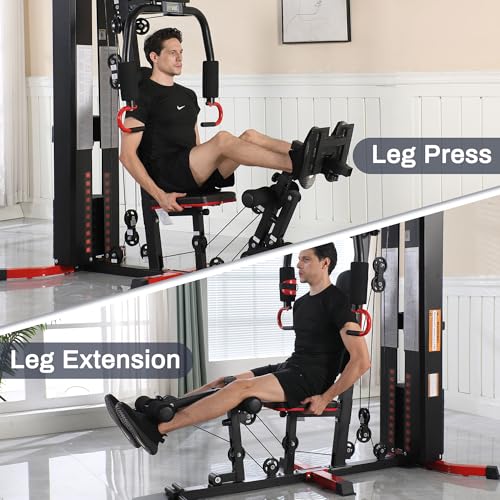 Multifunctional Home Gym Equipment with Leg Press and Pulley System R716