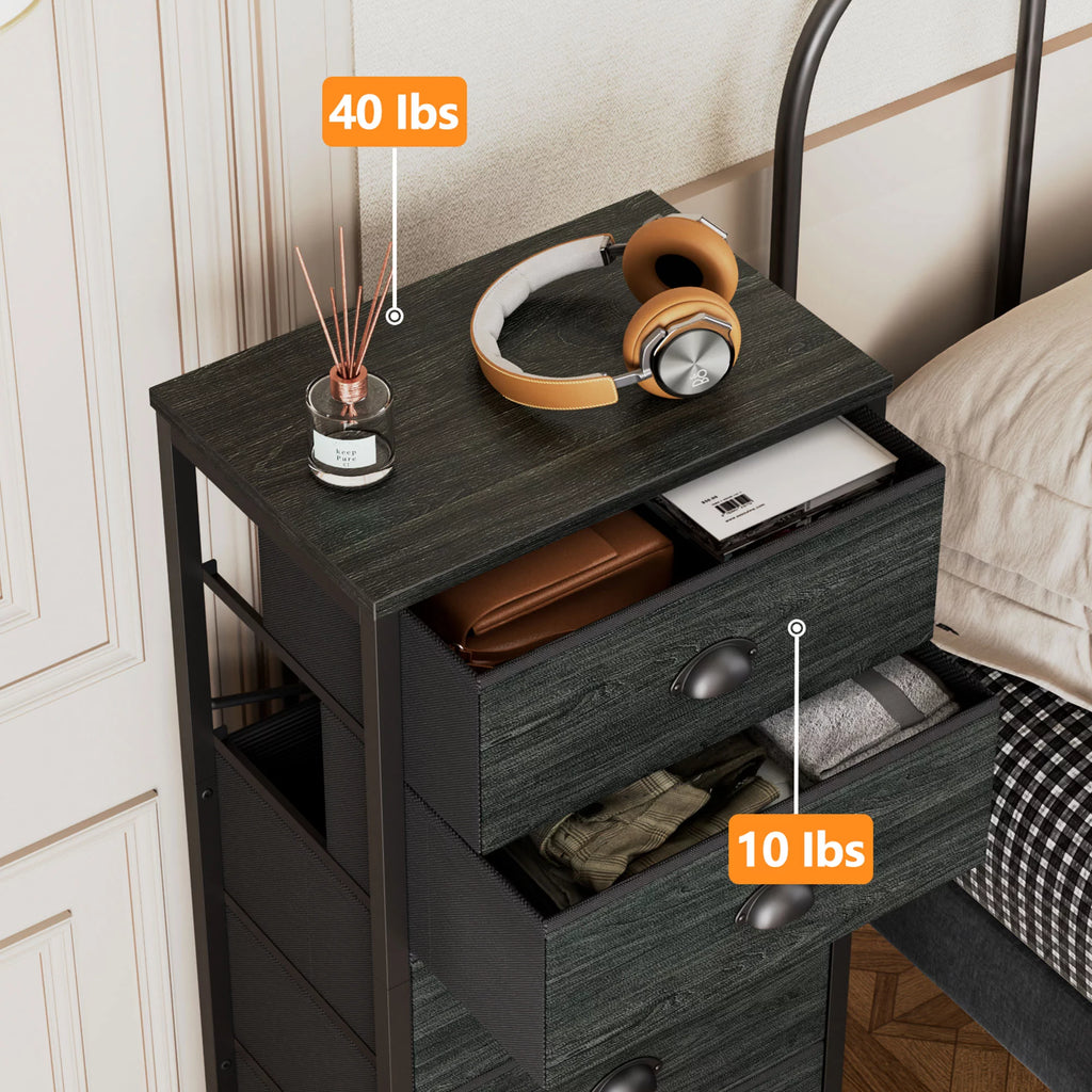 5 Drawer Dresser Fabric Bin Storage Organizer Y330
