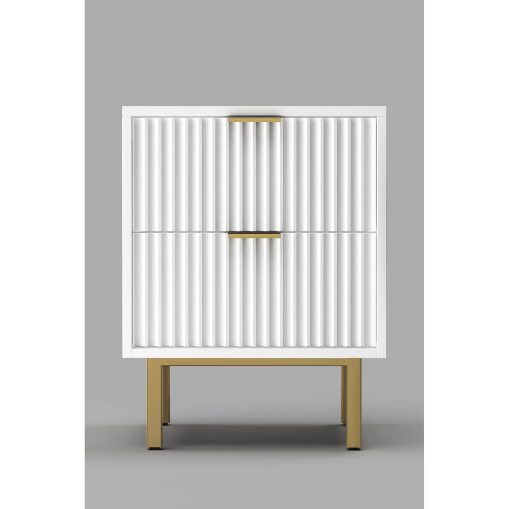 White 2 Drawer Nightstand N171089