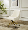 Cream Gold Velvet Adjustable Swivel Desk Chair S835