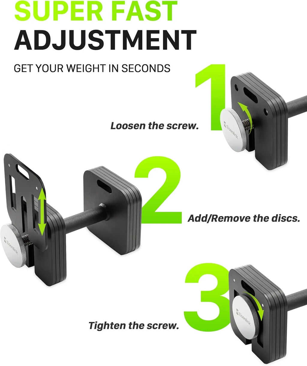 Adjustable Dumbbells 80lbs Pair 5 Pound Increments Z879977