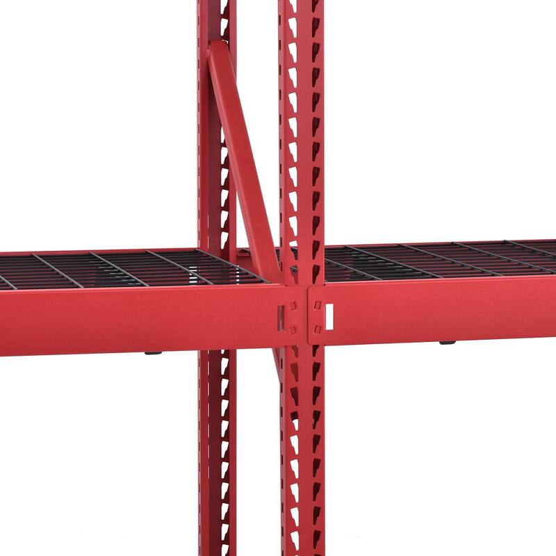 4-Tier Steel Freestanding Shelving Unit in Red C139
