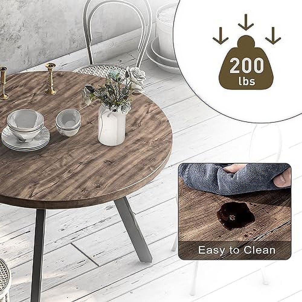 Round Wood Dining Table for 4-6 47" Grey J1393
