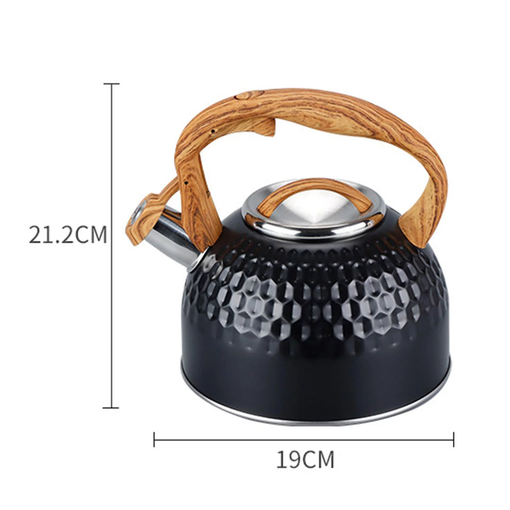 Black Stainless Steel Whistling Tea Pot E401803