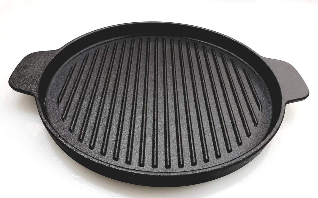 Cast Iron Grill Set with Rubber Wood Underliner O984