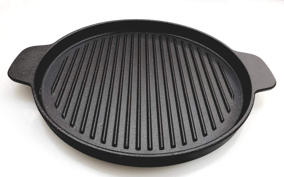 Cast Iron Grill Set with Rubber Wood Underliner O984