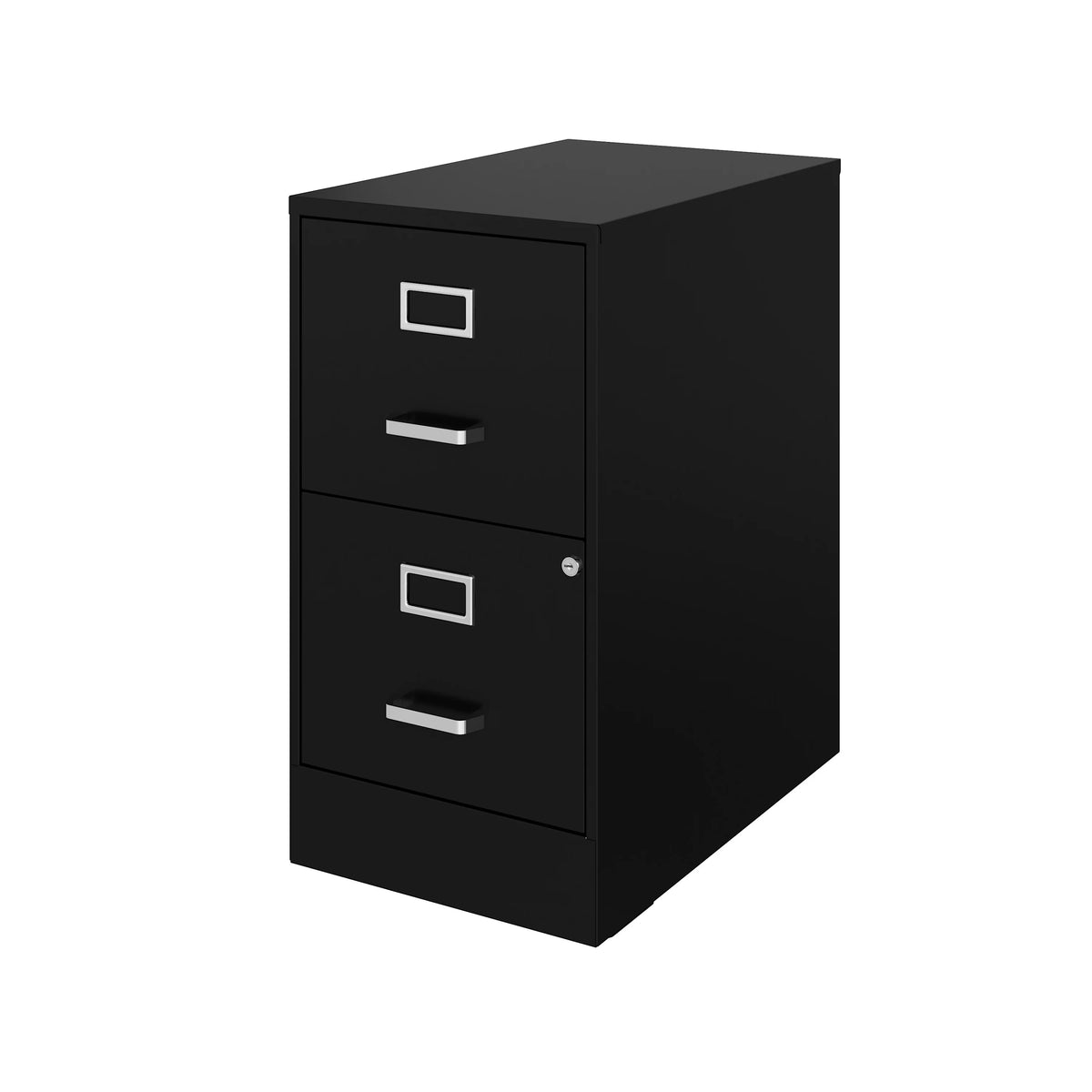 22" Deep 2 Drawer Metal File Cabinet, Black Q64455