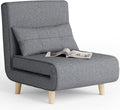 3-in-1 Convertible Sleeper Chair Bed Dark Grey V925606