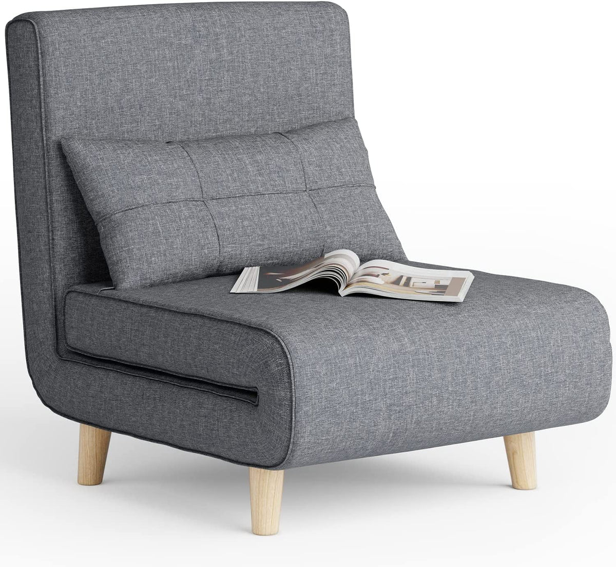 3-in-1 Convertible Sleeper Chair Bed Dark Grey V925606