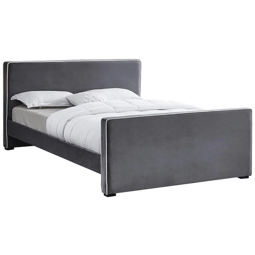 Grey Velvet Full Bed Y14076