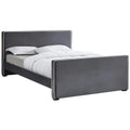 Grey Velvet Full Bed Y14076