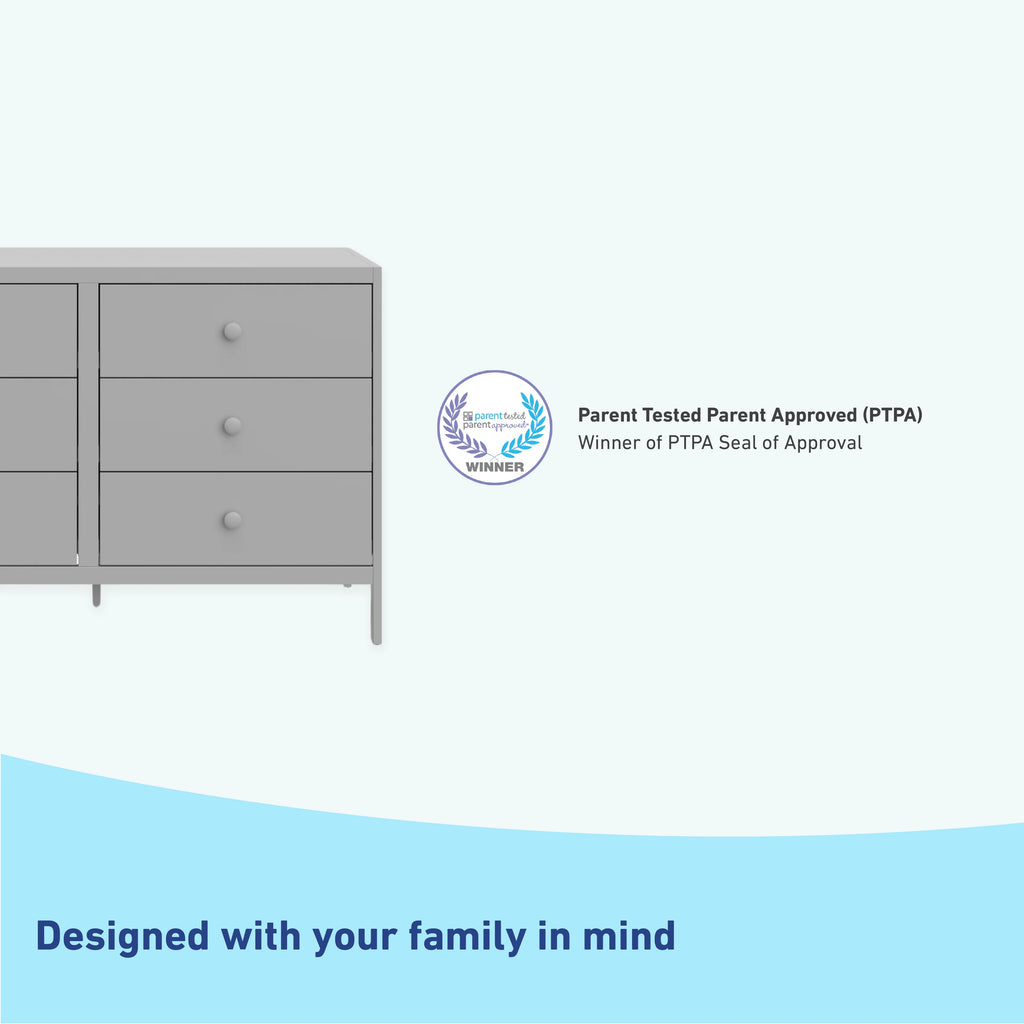 White 6 Drawer Double Dresser A24522