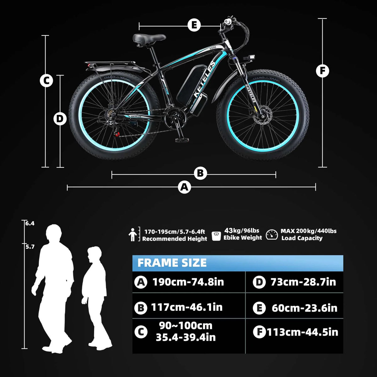 750W 48V 13AH Removable Battery 26" Fat Tire Electric Bike U6097