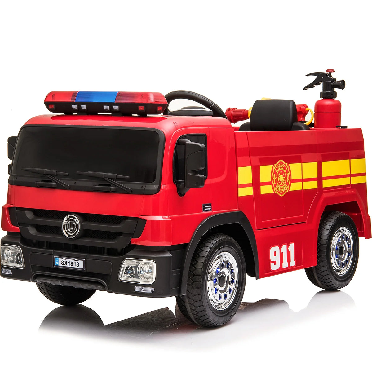 12V Kids Ride on Car Electric Powered Fire Truck Toy with Remote Control L8585