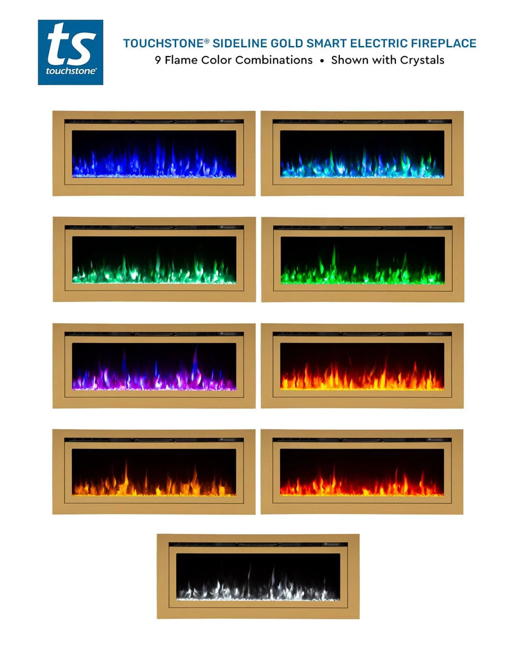50" Recessed Smart Electric Fireplace S606