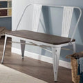 Dining Bench with Back Wood Seat S3854