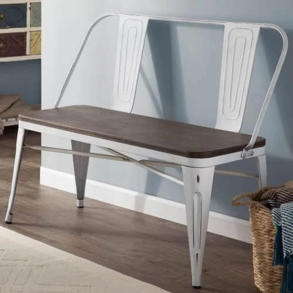Dining Bench with Back Wood Seat S3854