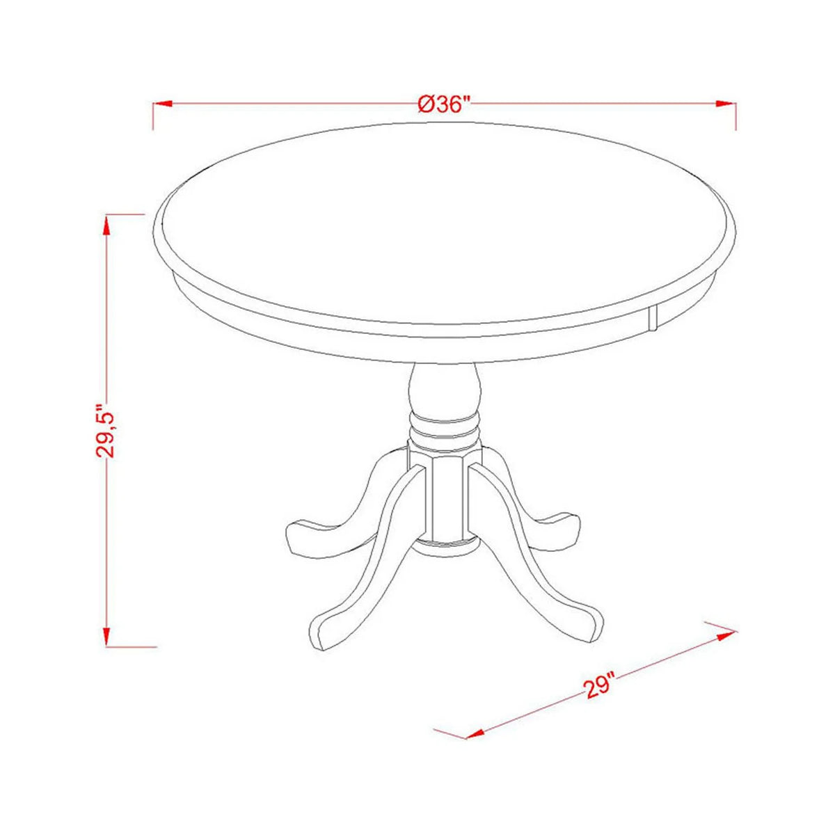 3 Pc Dining Room Table Set with 2 Chairs S760249