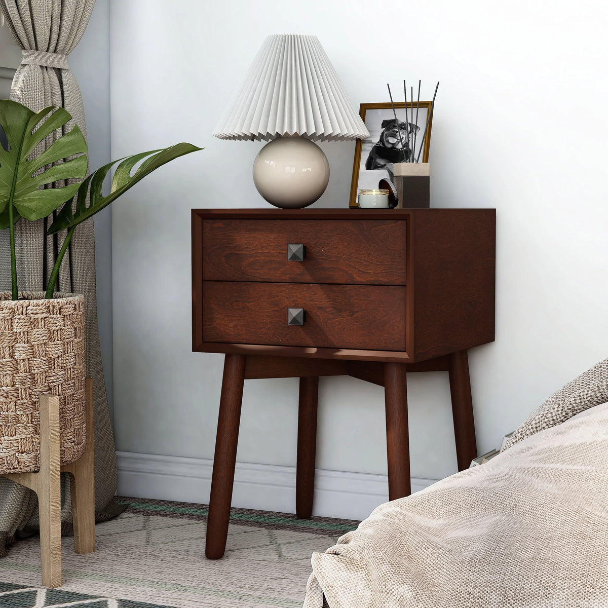 Espresso 2-Drawer Wood End Table U18848