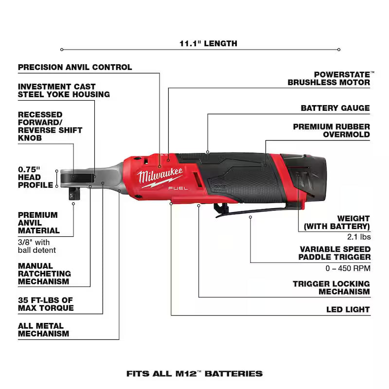 12V Cordless High Speed 3/8 in. Ratchet Kit with 43-Piece Socket Set N228