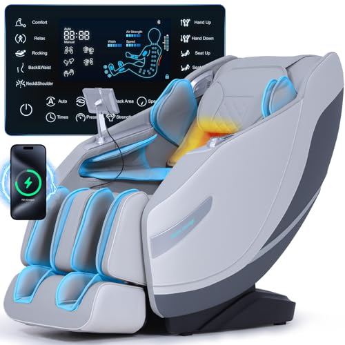 White Zero Gravity Full Body Massage Chair with Heat Z594790
