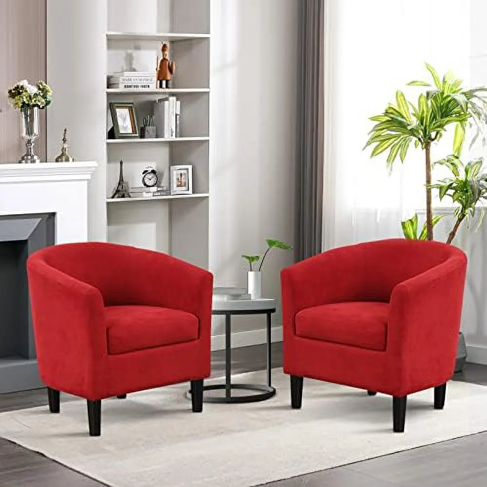 Modern Accent Chair with Ottoman Upholstered Barrel Chair with Foot H36599