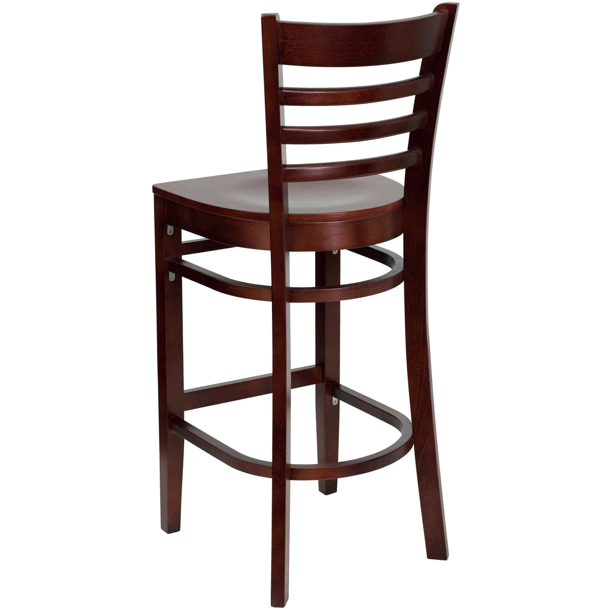 2 Pack Vertical Slat Back Wooden Barstool Black Vinyl Seat V608994