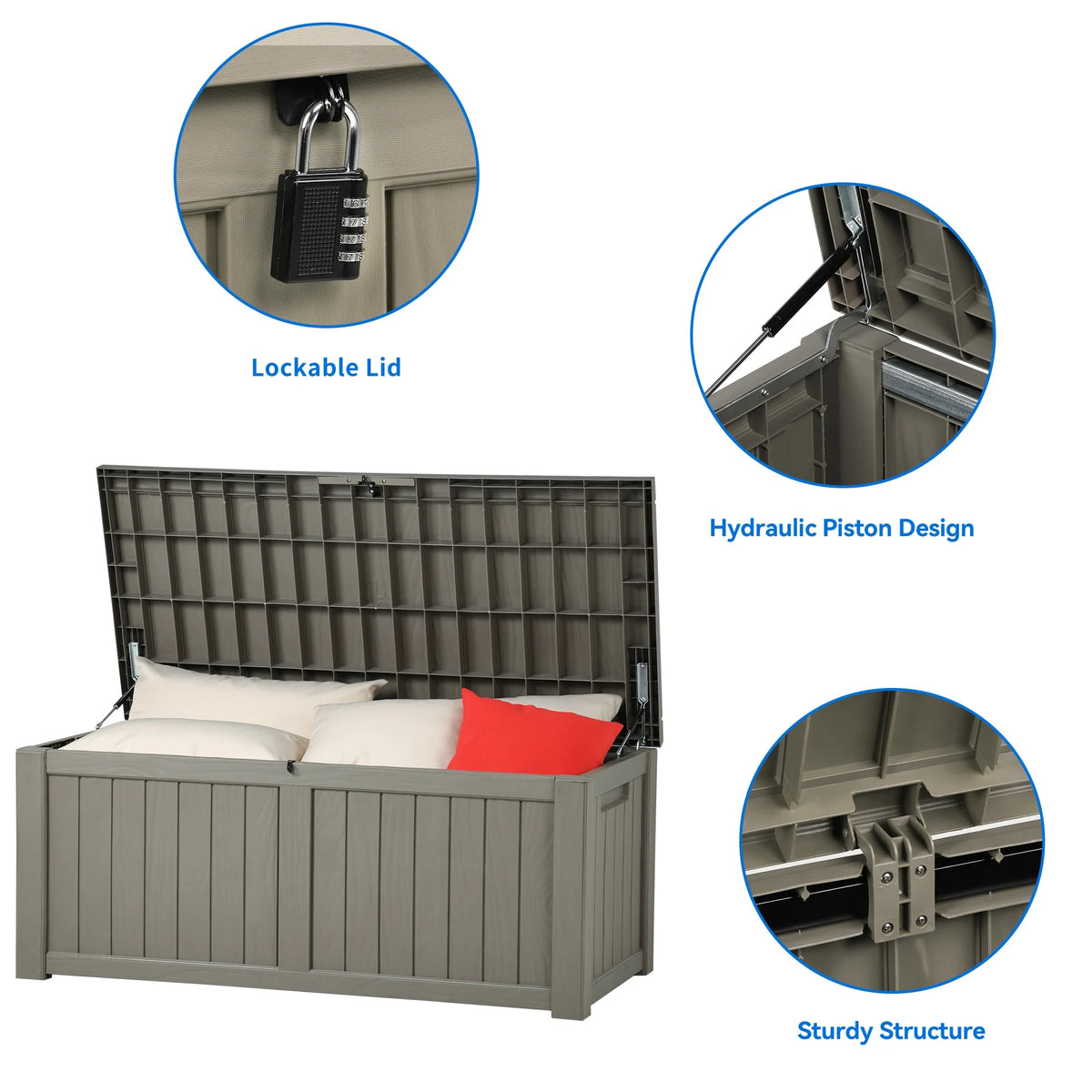 120 Gallon Weatherproof Outdoor Storage Deck Box K8159