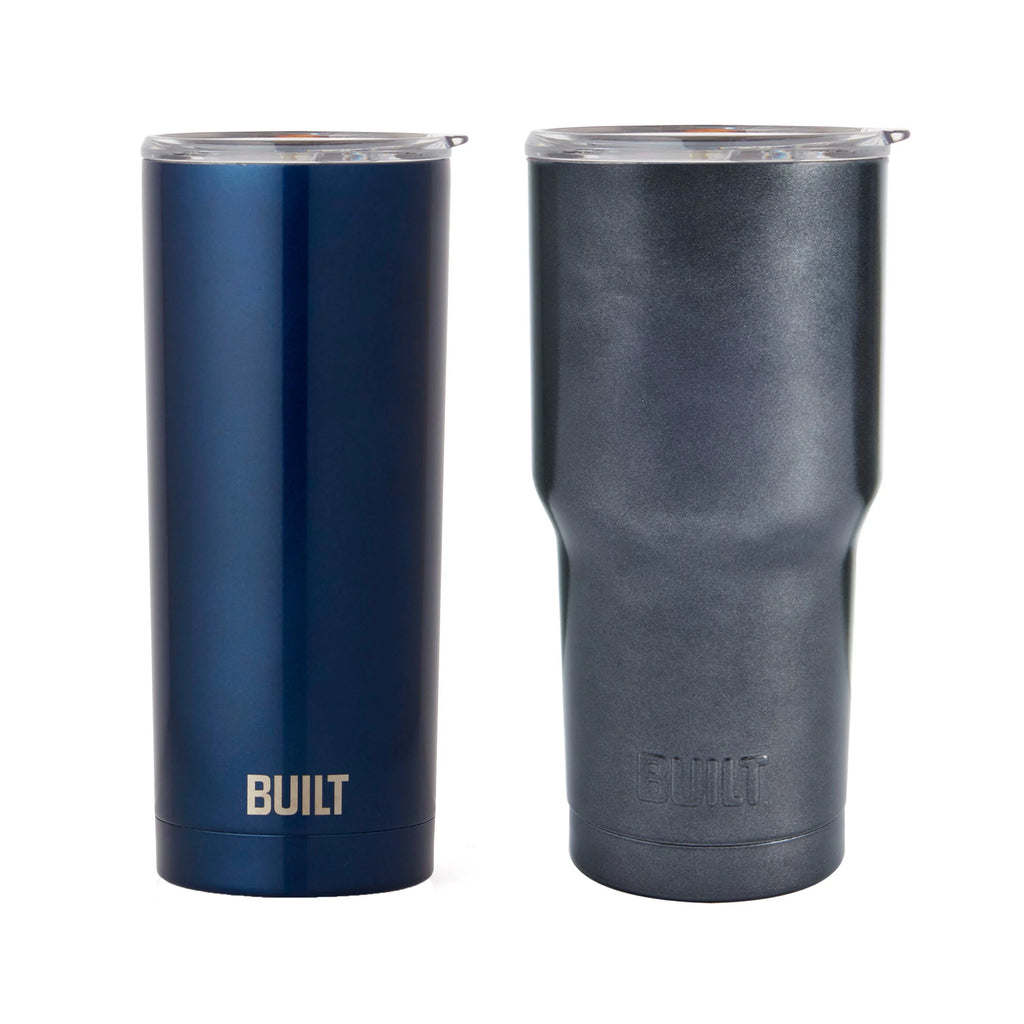 Set of 2 30-Ounce and 20-Ounce Double Wall Stainless Steel Tumblers K233354