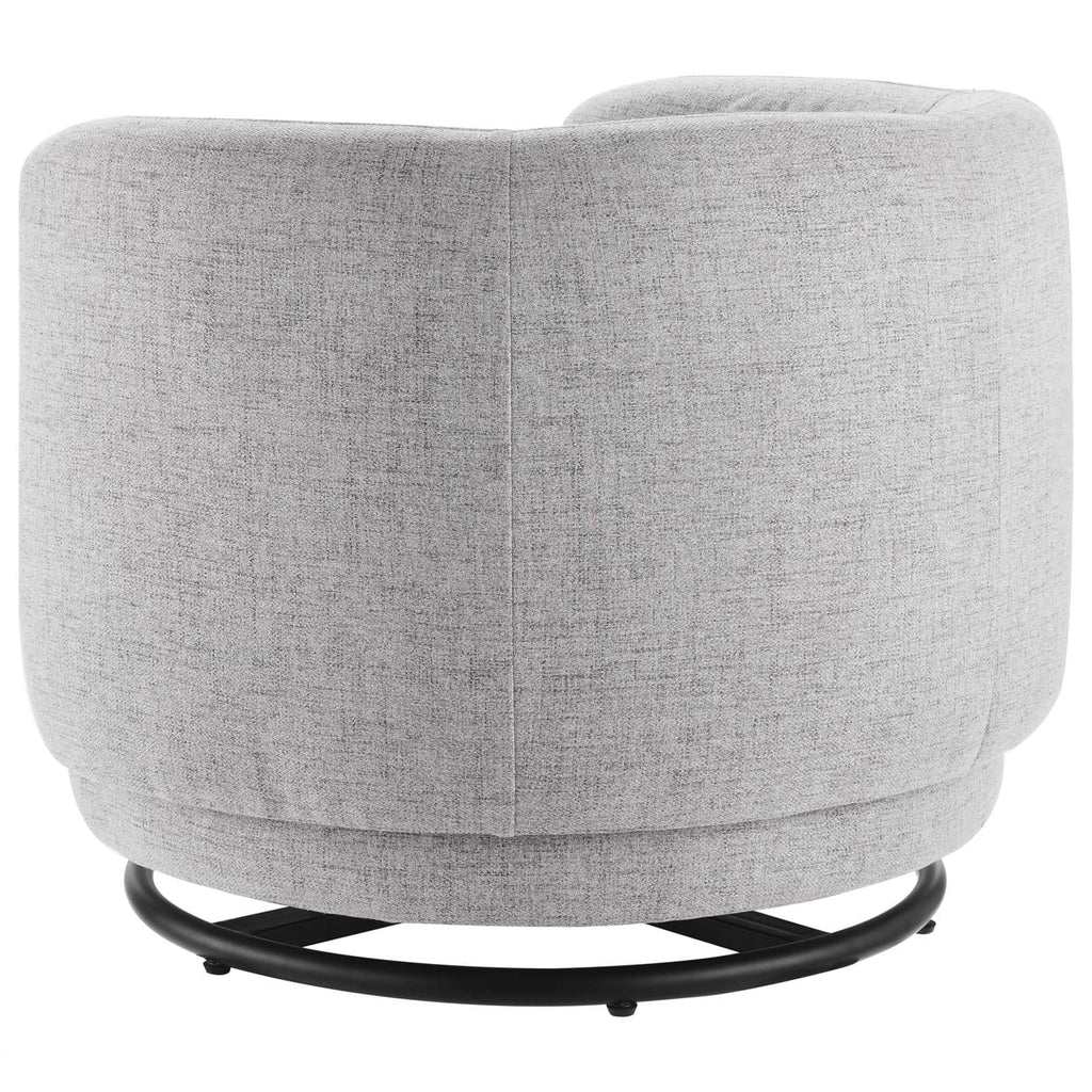 Black Grey Fabric Swivel Accent Chair L164
