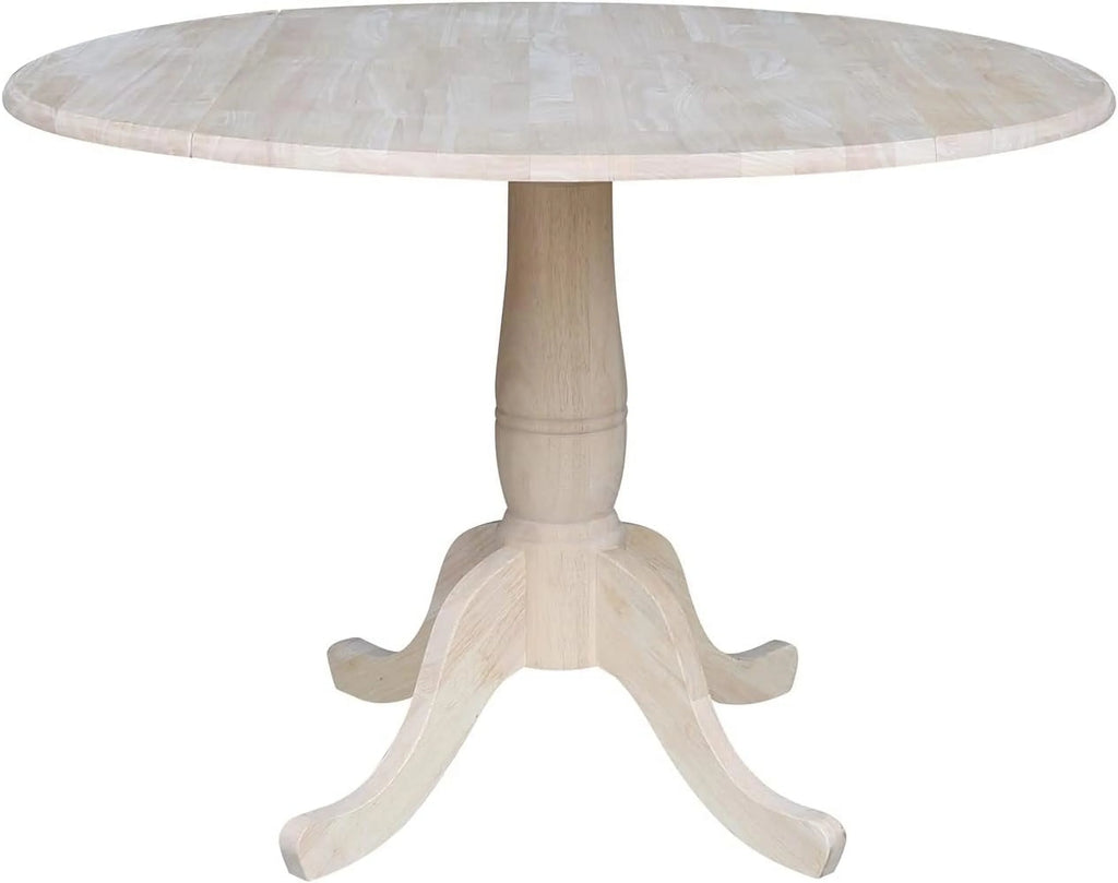 Unfinished Dual Drop Leaf Pedestal Dining Table S384