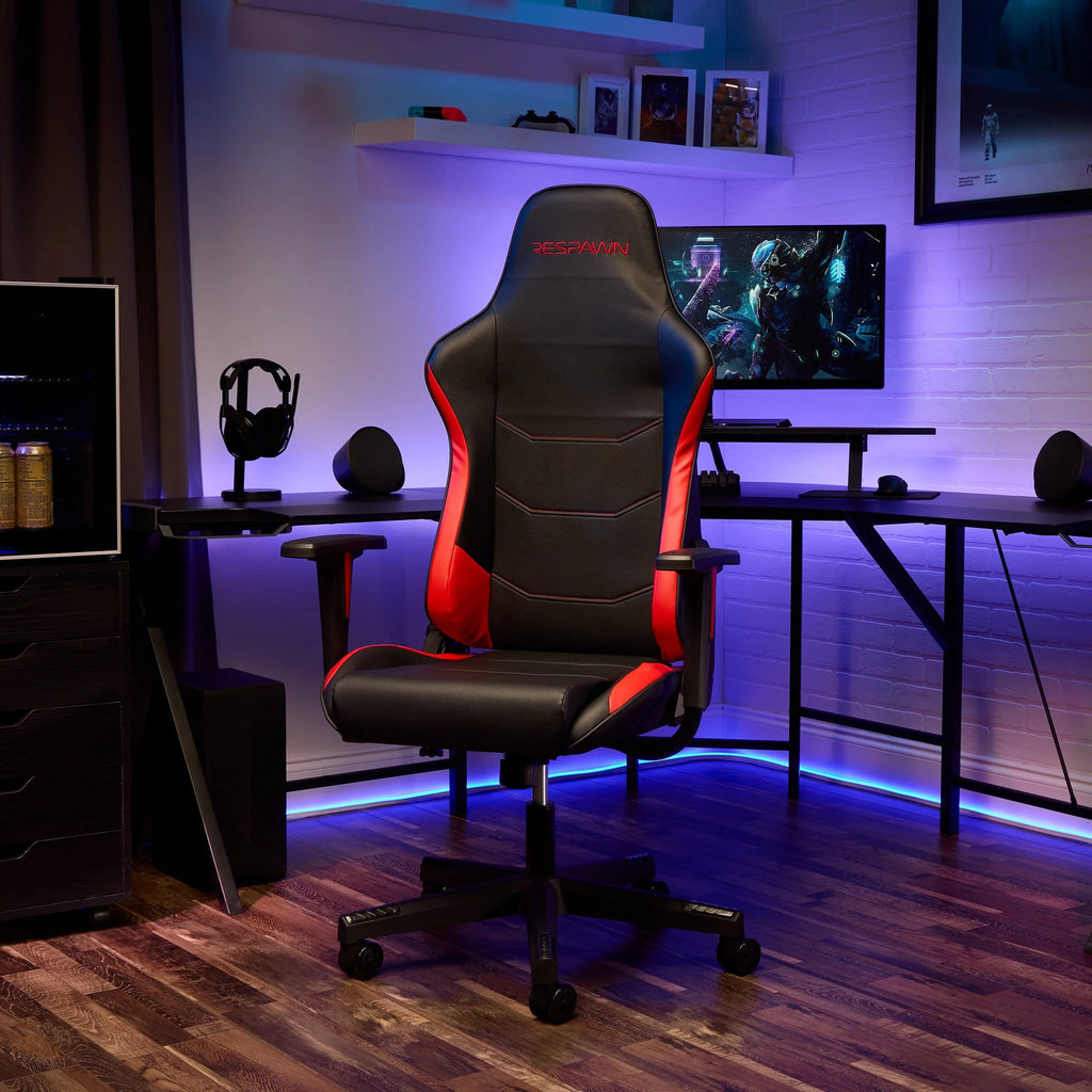 Ergonomic PVC Gaming Chair with Integrated Headrest R7995