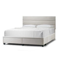 Beige Fabric Queen Bed with Two Storage Drawers Y869