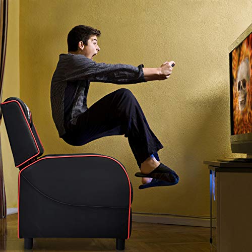 Red Leather Recliner Chair R321