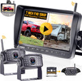 Wireless Backup Camera HD 1080P 2 Rear View Cameras 7 Inch DVR Monitor System C65685