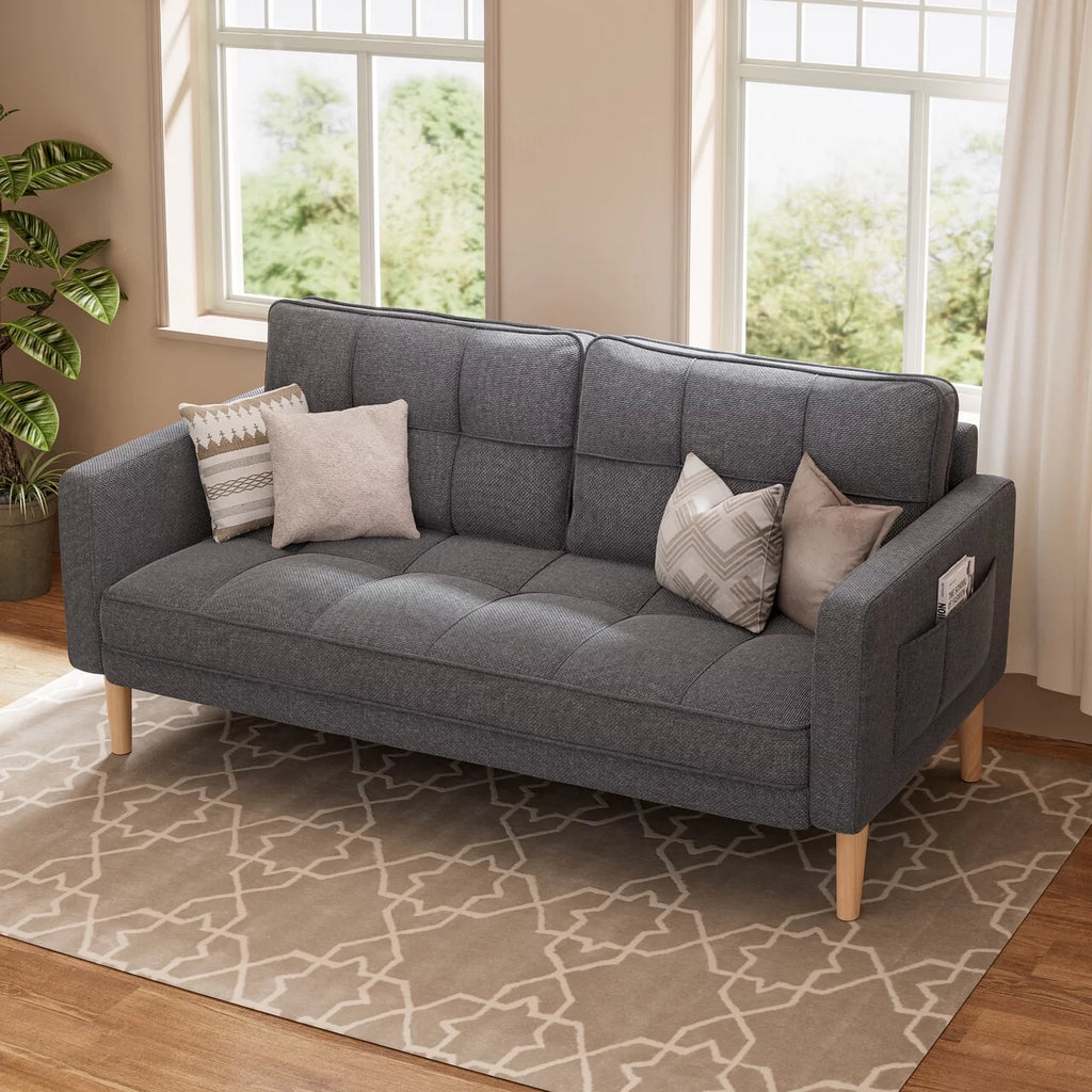 Gray Sofa with Storage Pockets N15427