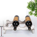4 Bottle Whitewashed Wood Wine Rack I360174