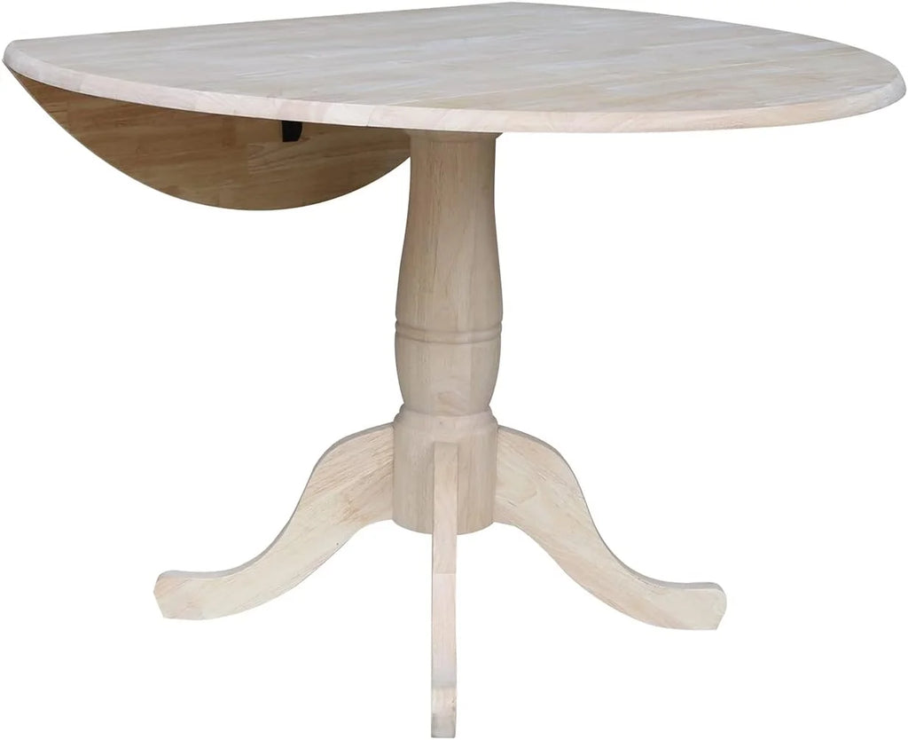 Unfinished Dual Drop Leaf Pedestal Dining Table S384