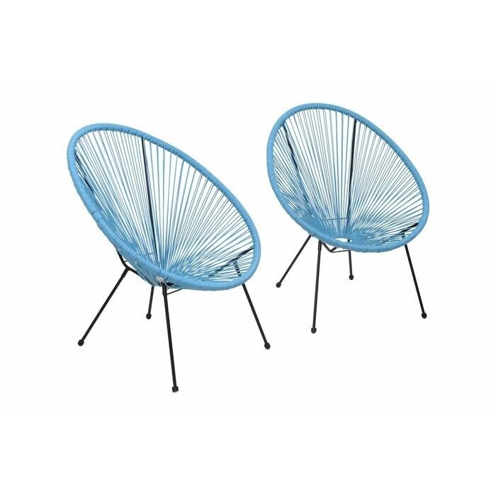 Turquoise Papasan Patio Chair Y731021