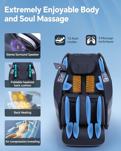 White Zero Gravity Full Body Massage Chair with Heat Z594790