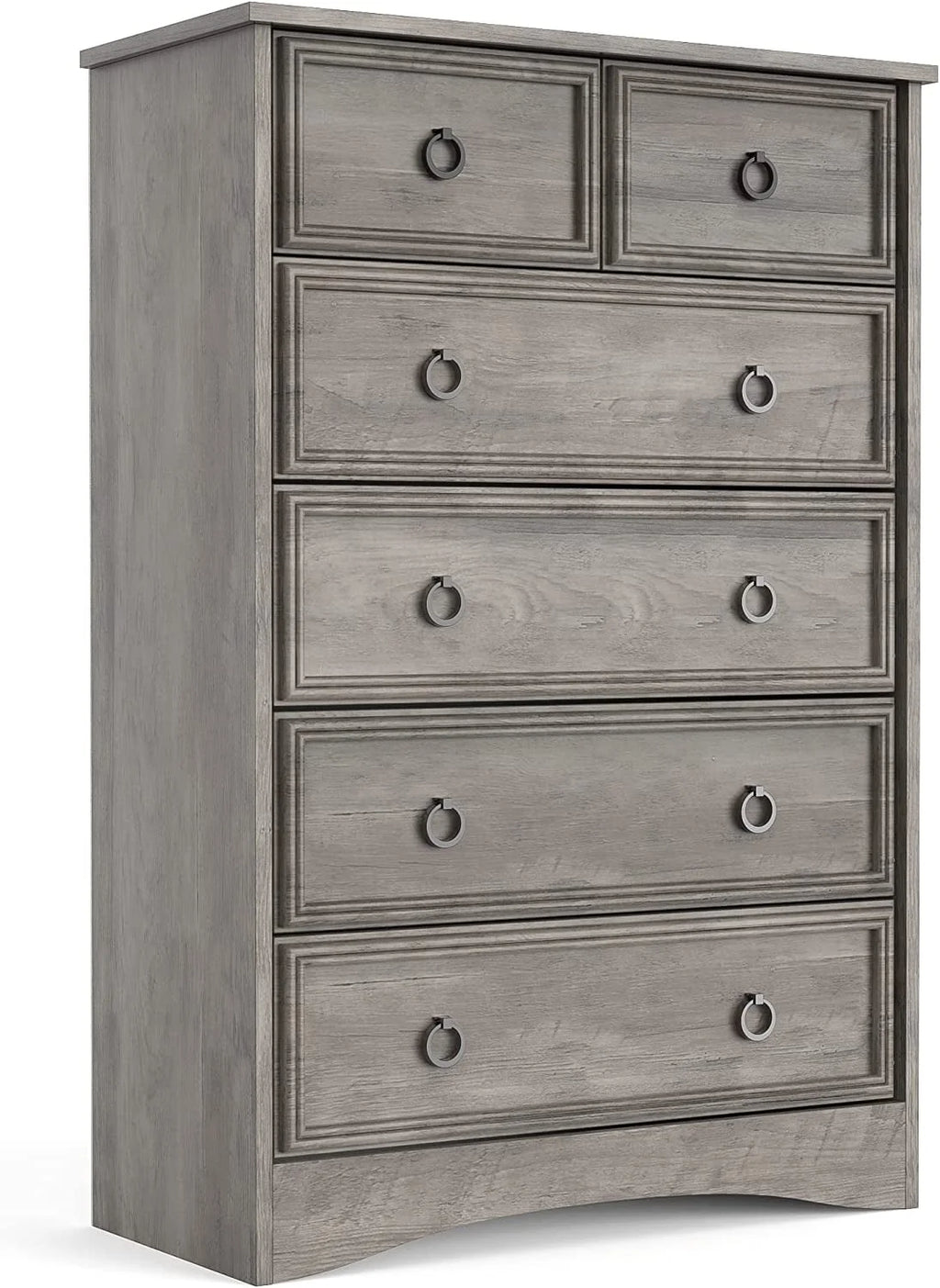 Gray 6 Drawer Wood Dresser S188