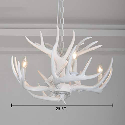 White Resin Deer Antler Chandelier C294250